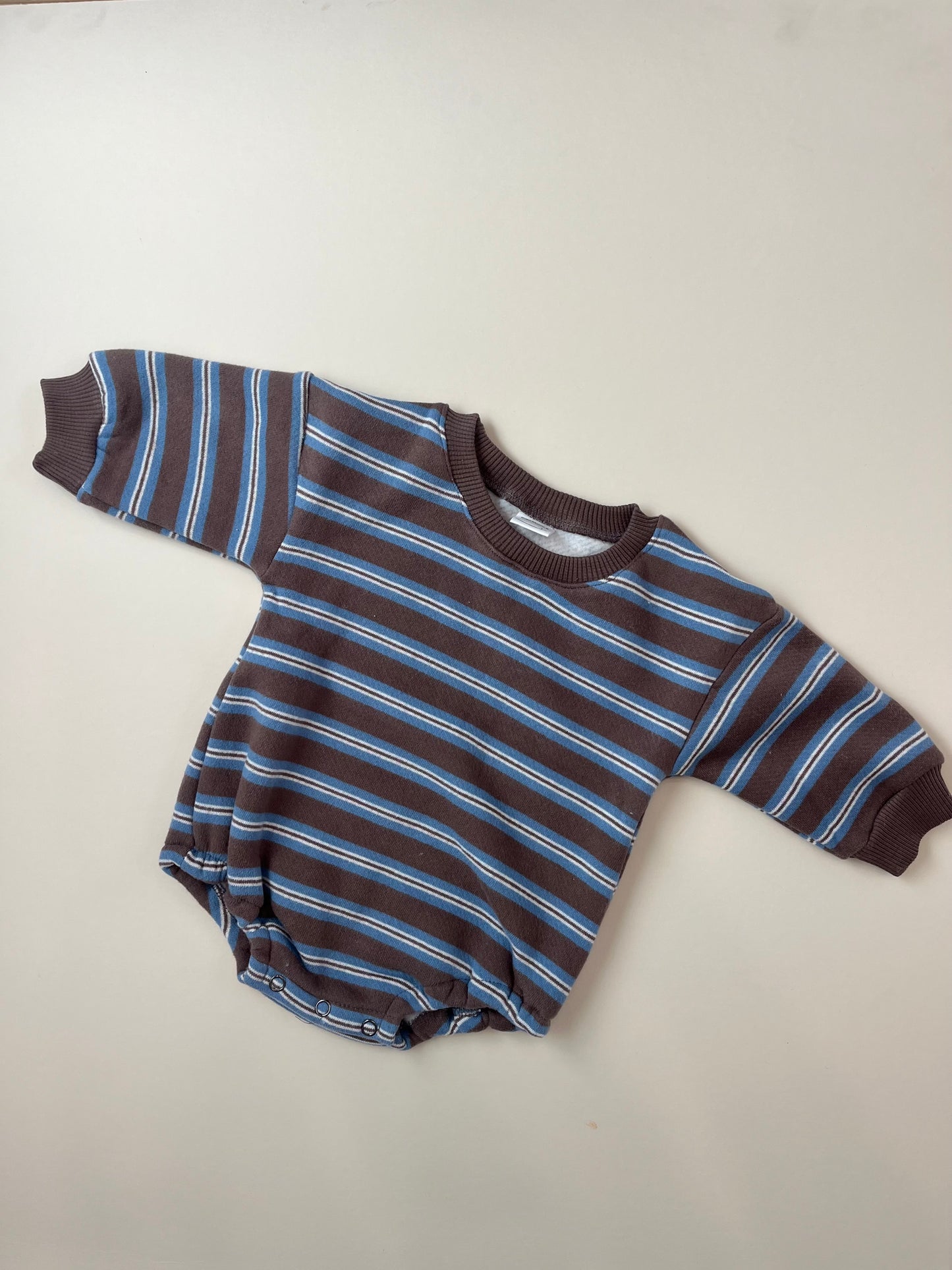 Fleeced Striped Bodysuit