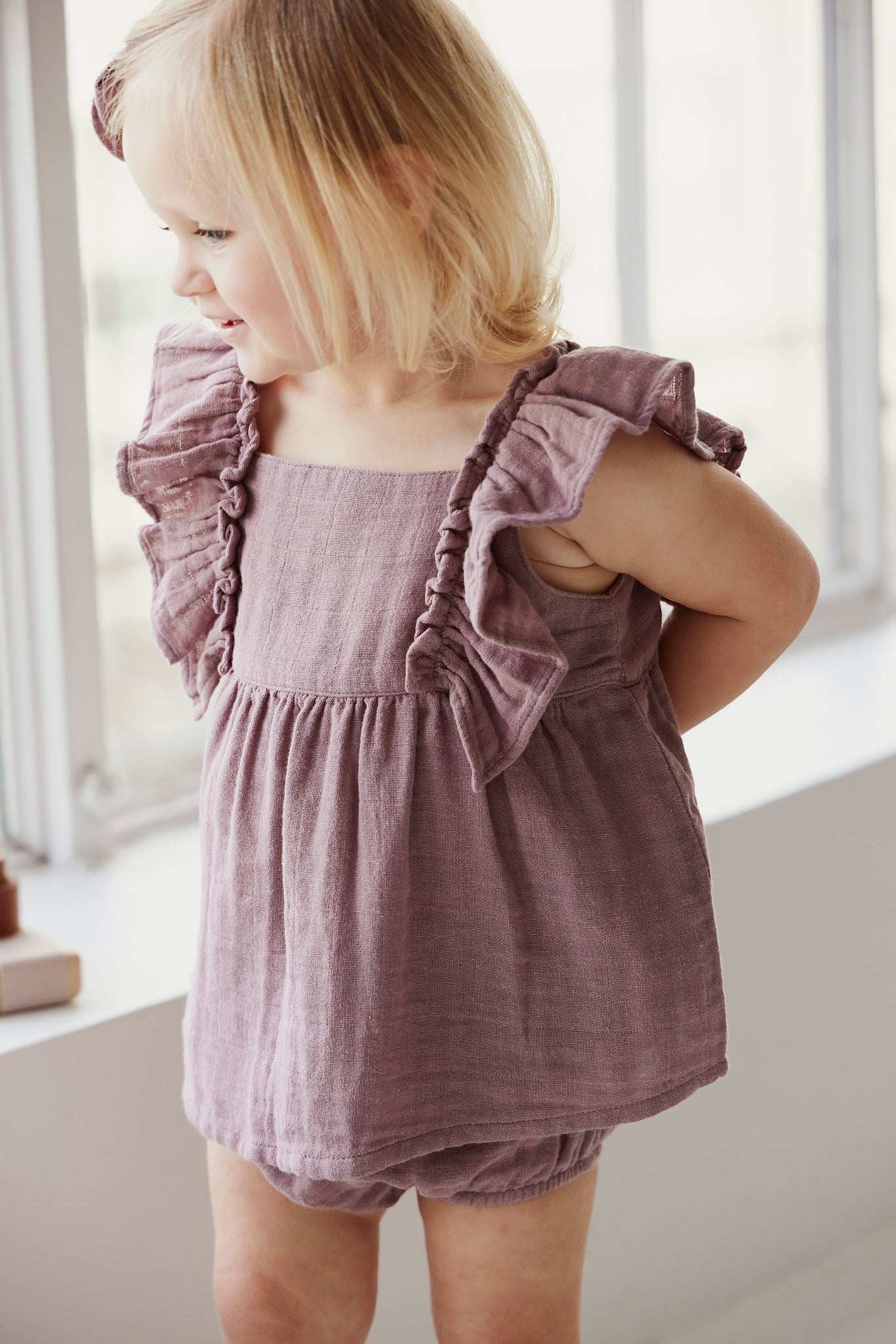 Organic Cotton Muslin Sylvie Top - Berry Tea