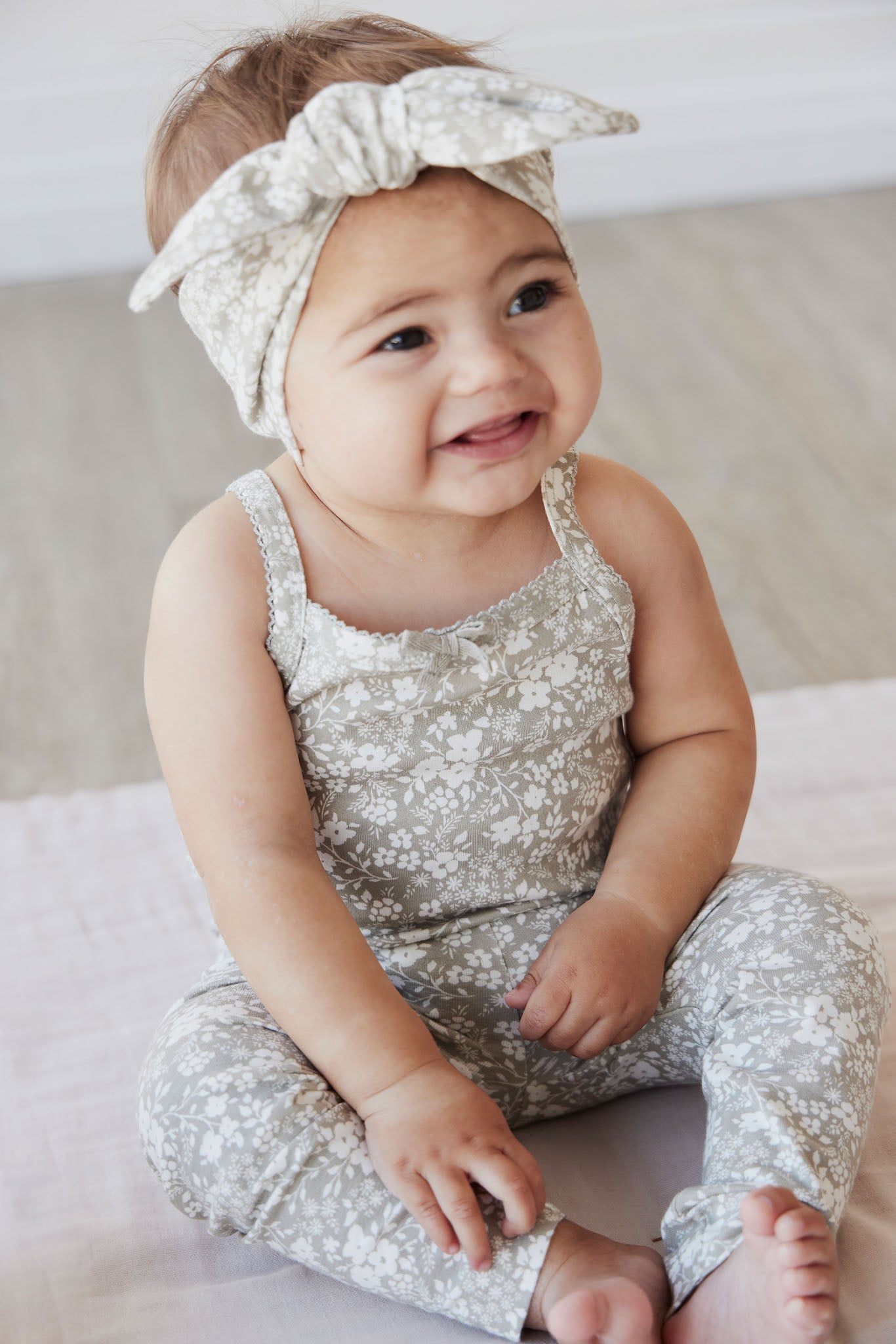 Organic Cotton Legging - Pansy Floral Mist