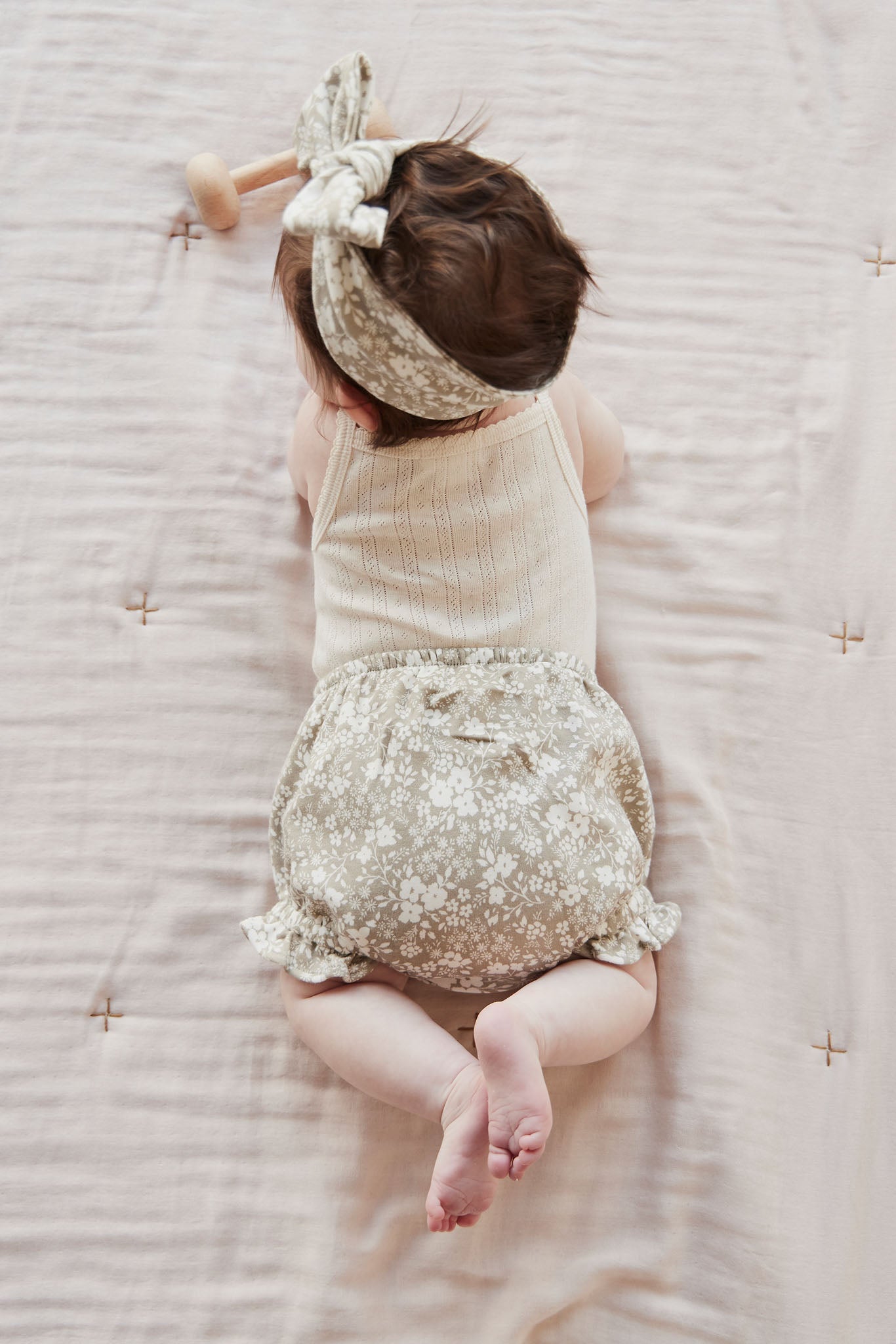 Organic Cotton Frill Bloomer - Pansy Floral Mist