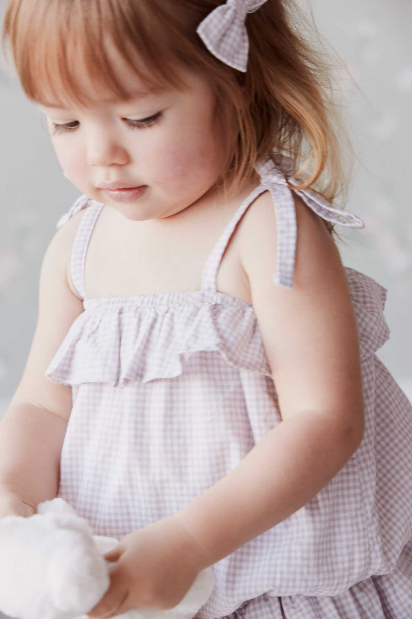 Organic Cotton Angelina Top Gingham Lilac