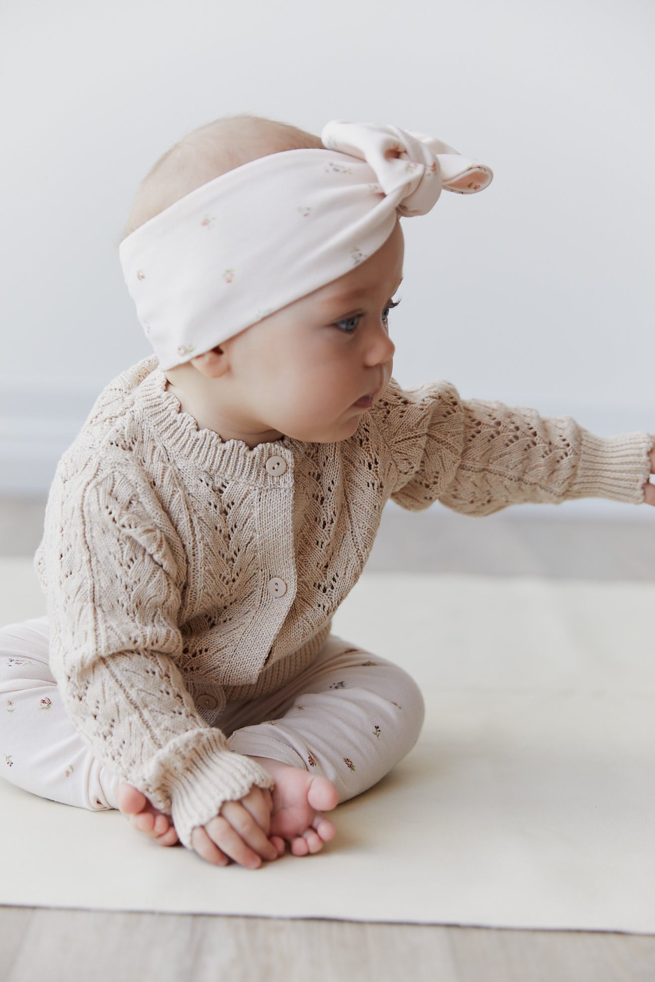 Hannah Knitted Cardigan - Oatmeal Marle