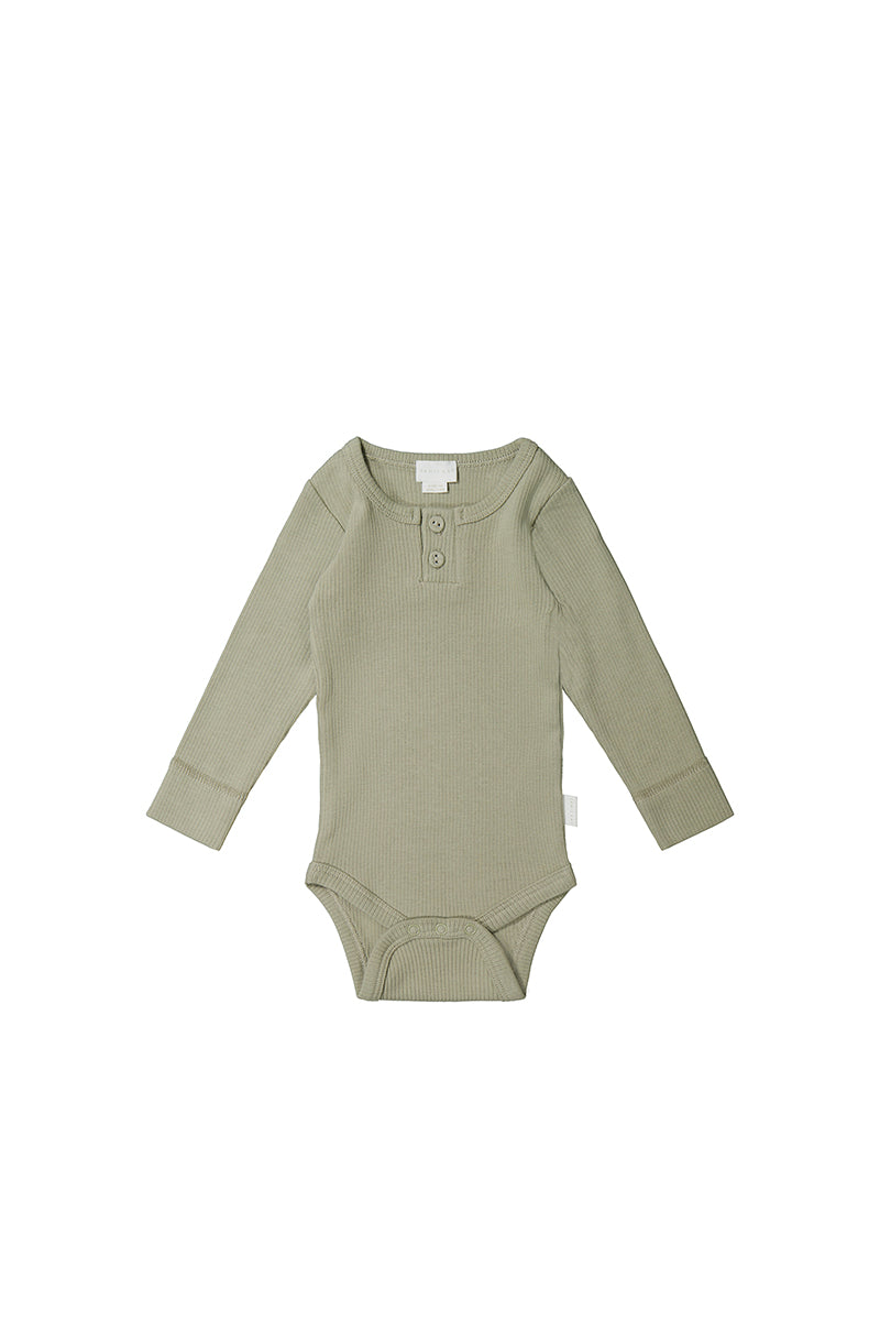 Fine Rib Bodysuit - Seal
