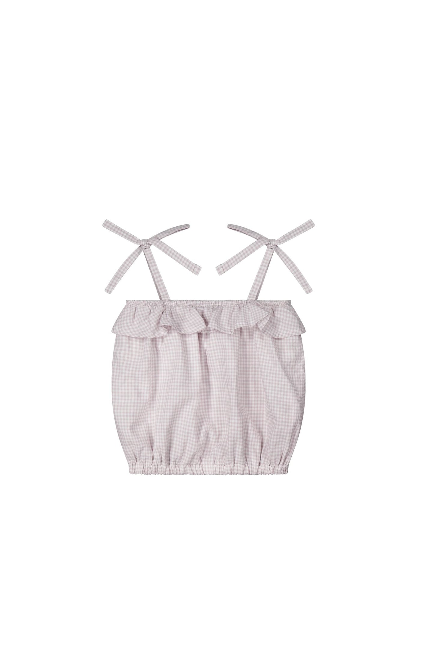 Organic Cotton Angelina Top Gingham Lilac