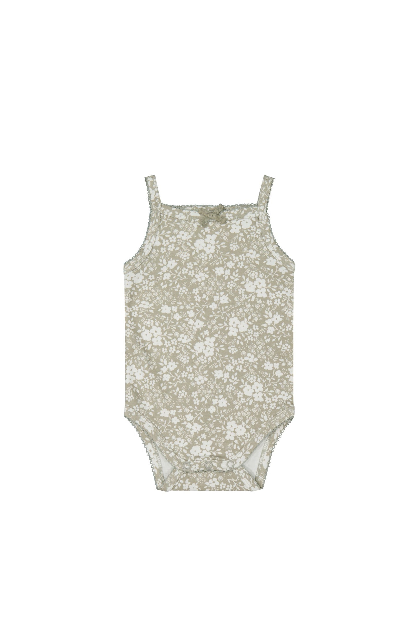 Organic Cotton Bridget Singlet Bodysuit - Pansy Floral Mist